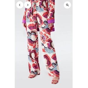 Diane Von Furstenberg Denise Tie Elastic Drawstring Waist Pants Floral‎ 12